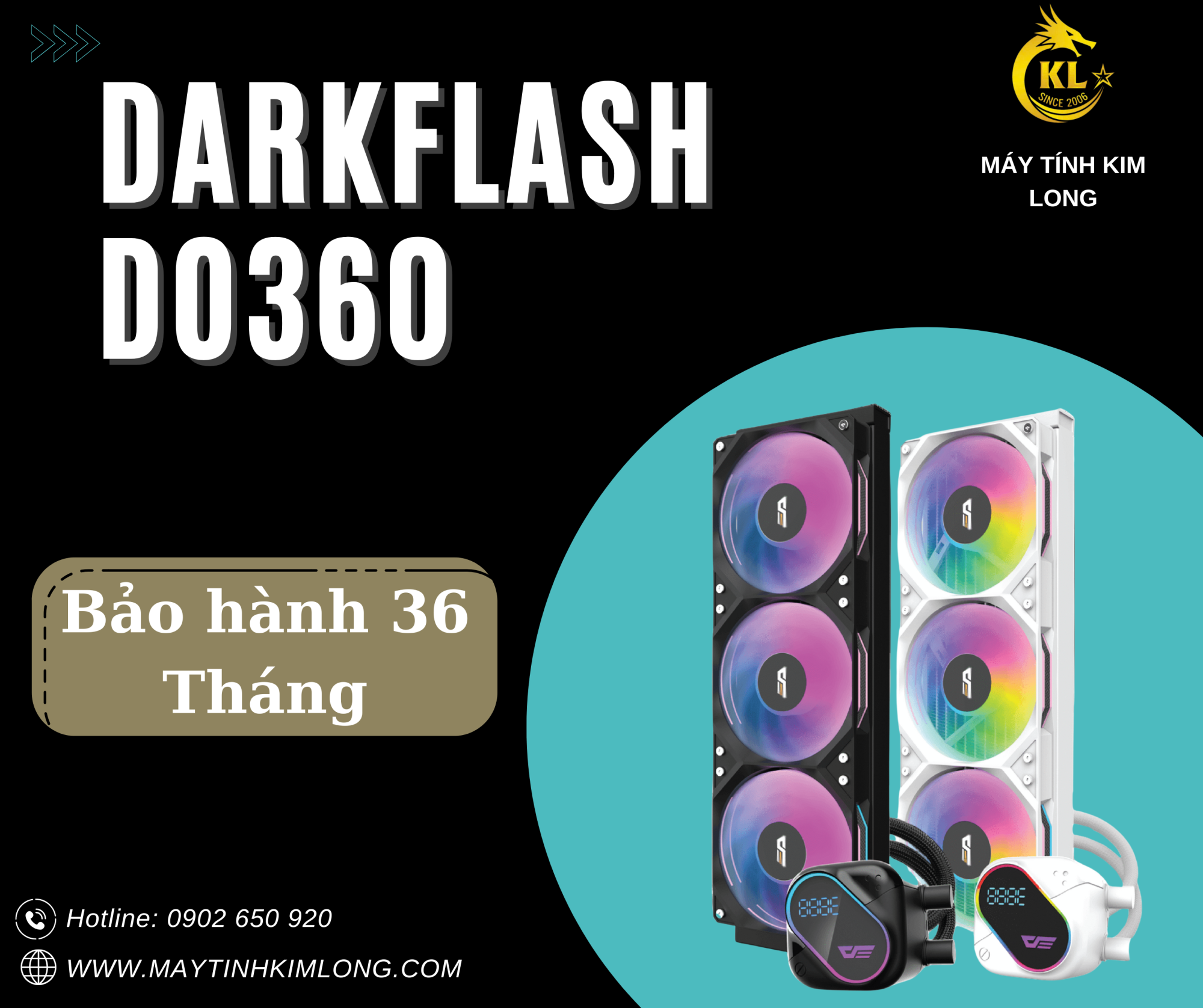 TẢN NHIỆT AIO CPU DARKFLASH DO360 - Màu Đen, Trắng